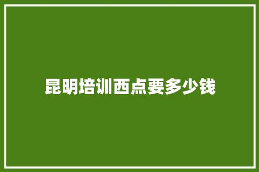 昆明培训西点要多少钱