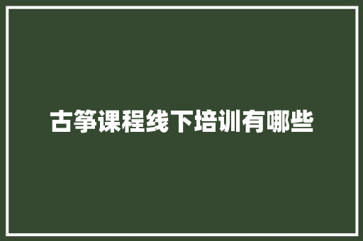 古筝课程线下培训有哪些