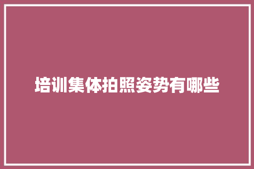 培训集体拍照姿势有哪些