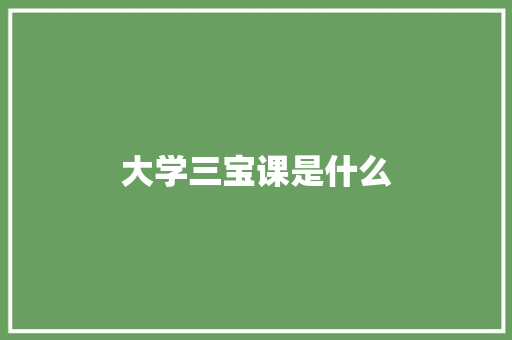 大学三宝课是什么