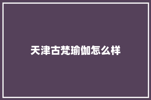 天津古梵瑜伽怎么样
