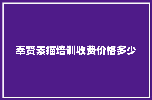 奉贤素描培训收费价格多少