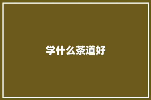 学什么茶道好