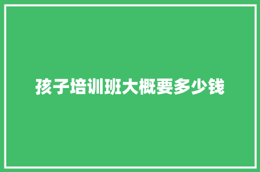 孩子培训班大概要多少钱