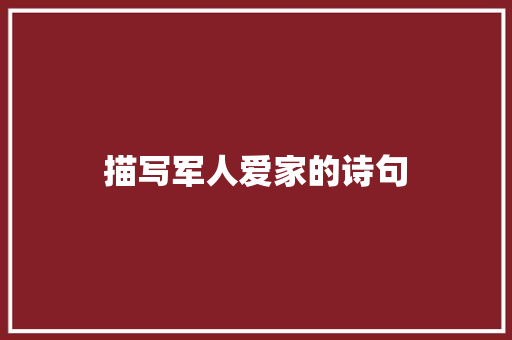 描写军人爱家的诗句