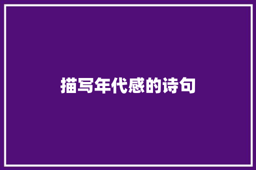 描写年代感的诗句