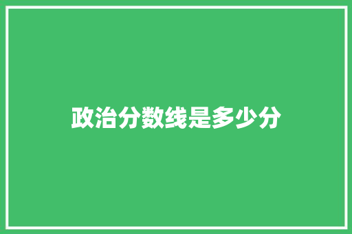 政治分数线是多少分