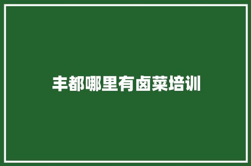 丰都哪里有卤菜培训