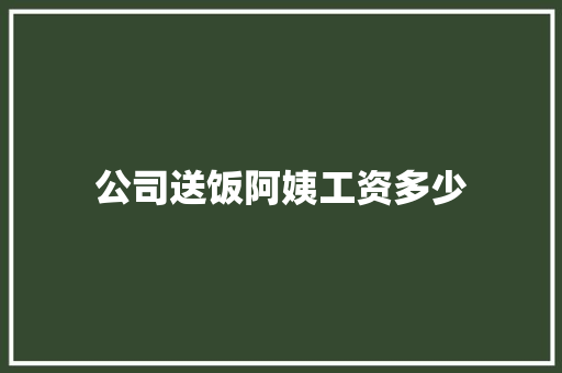 公司送饭阿姨工资多少