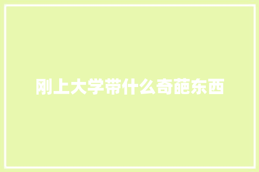 刚上大学带什么奇葩东西