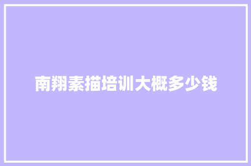 南翔素描培训大概多少钱