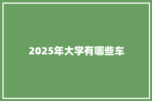 2025年大学有哪些车