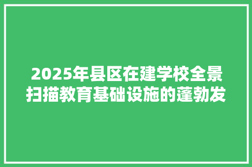 2025年县区在建学校全景扫描教育基础设施的蓬勃发展