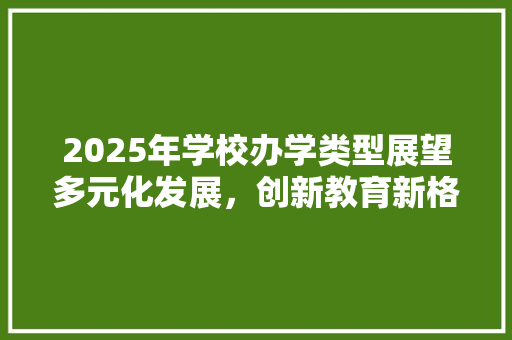 2025年学校办学类型展望多元化发展，创新教育新格局