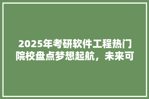 2025年考研软件工程热门院校盘点梦想起航，未来可期