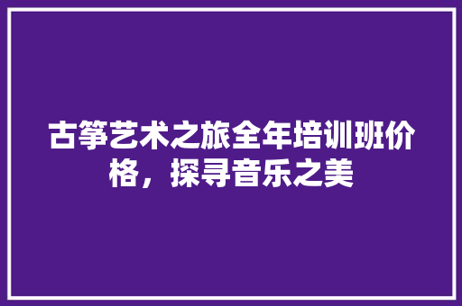 古筝艺术之旅全年培训班价格，探寻音乐之美