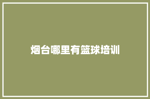 烟台哪里有篮球培训