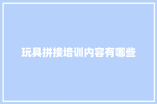 玩具拼接培训内容有哪些