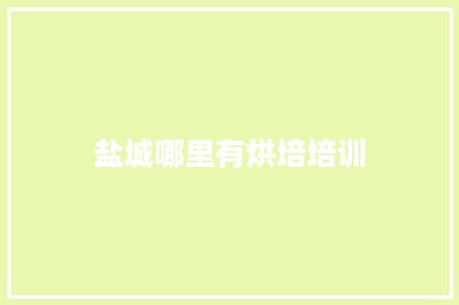 盐城哪里有烘培培训