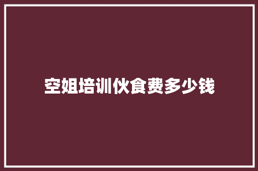 空姐培训伙食费多少钱