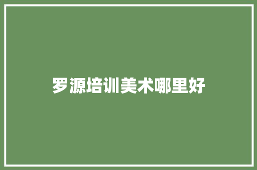 罗源培训美术哪里好