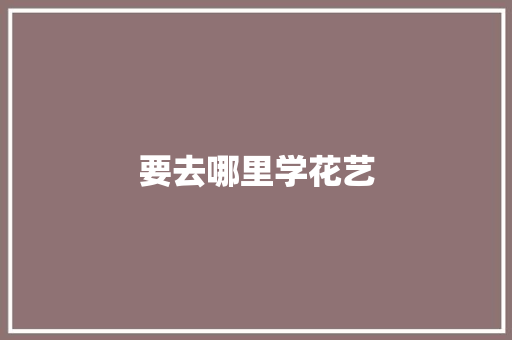 要去哪里学花艺