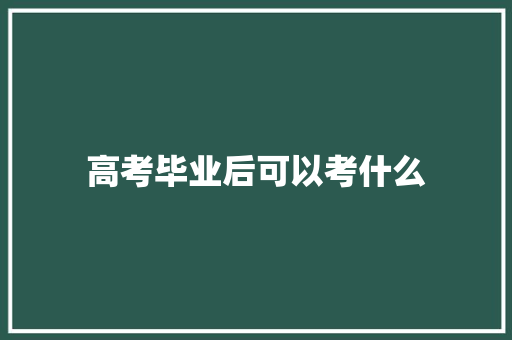 高考毕业后可以考什么