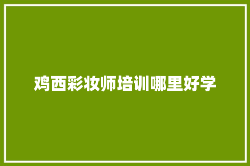 鸡西彩妆师培训哪里好学