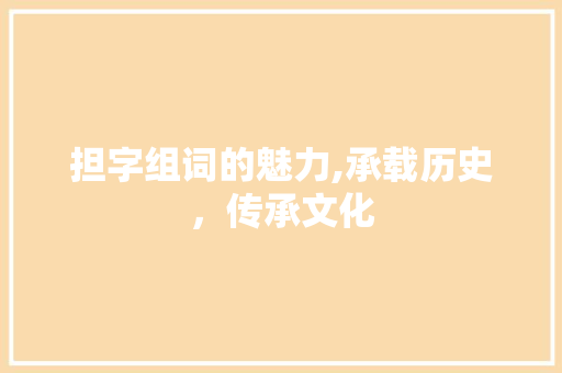 担字组词的魅力,承载历史，传承文化
