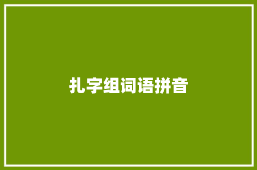 扎字组词语拼音 工作总结
