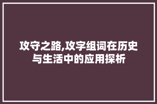 攻守之路,攻字组词在历史与生活中的应用探析