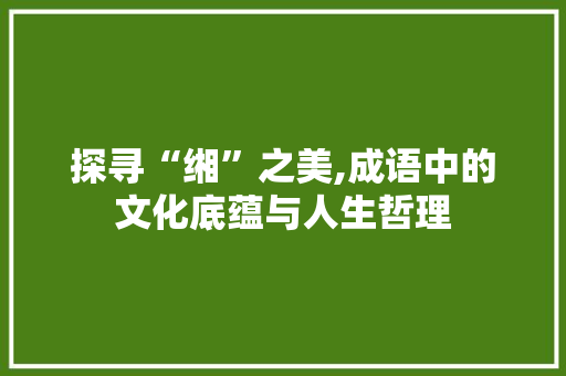 探寻“缃”之美,成语中的文化底蕴与人生哲理