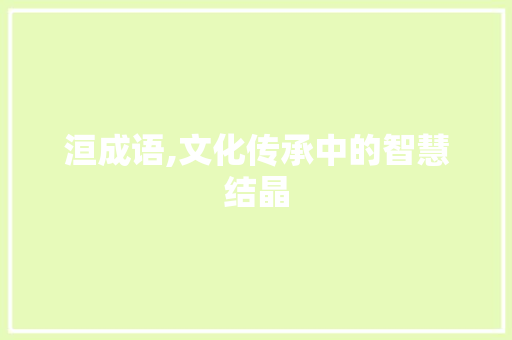 洹成语,文化传承中的智慧结晶