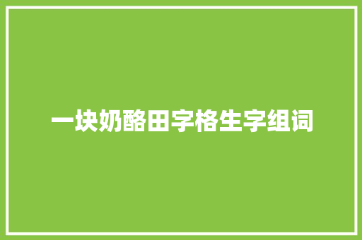 一块奶酪田字格生字组词