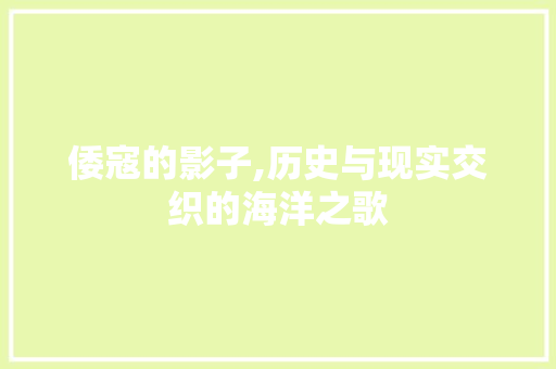 倭寇的影子,历史与现实交织的海洋之歌