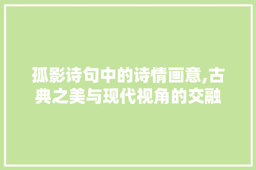 孤影诗句中的诗情画意,古典之美与现代视角的交融