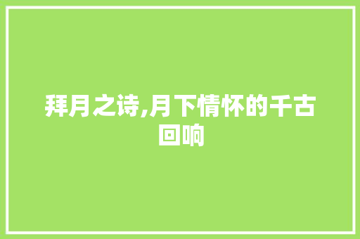 拜月之诗,月下情怀的千古回响