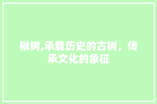 楸树,承载历史的古树，传承文化的象征