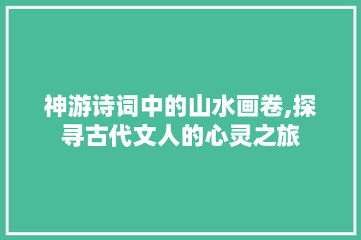 神游诗词中的山水画卷,探寻古代文人的心灵之旅