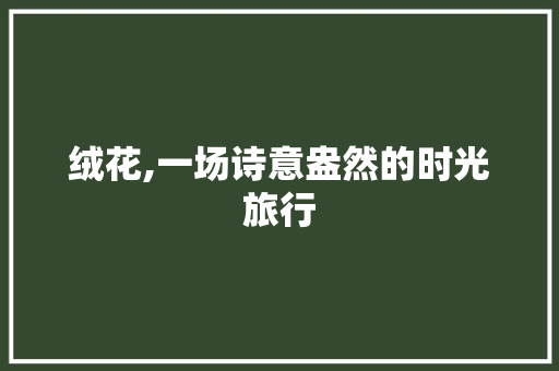 绒花,一场诗意盎然的时光旅行