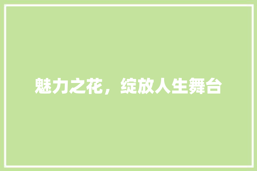 魅力之花，绽放人生舞台
