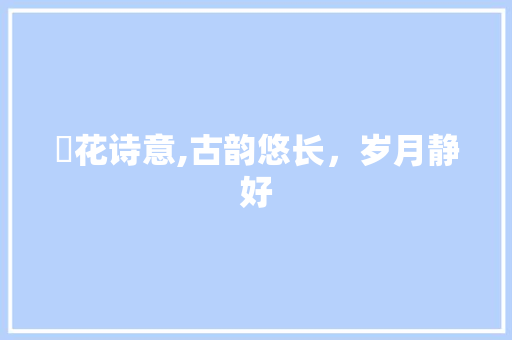荊花诗意,古韵悠长，岁月静好
