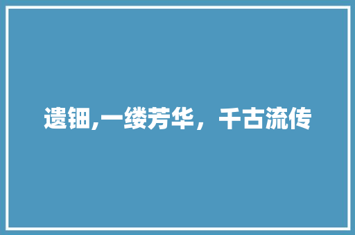 遗钿,一缕芳华，千古流传