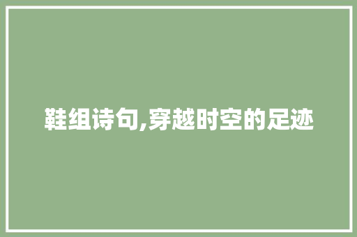 鞋组诗句,穿越时空的足迹