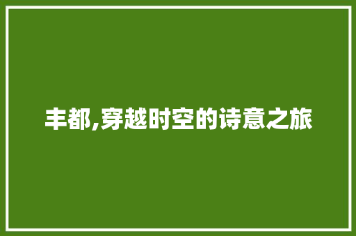 丰都,穿越时空的诗意之旅
