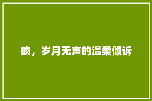 吻，岁月无声的温柔倾诉