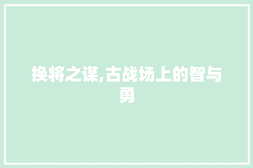 换将之谋,古战场上的智与勇