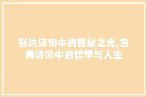 智达诗句中的智慧之光,古典诗词中的哲学与人生
