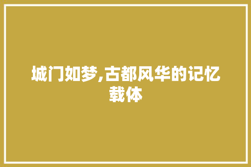 城门如梦,古都风华的记忆载体
