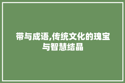 带与成语,传统文化的瑰宝与智慧结晶